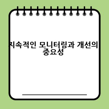 지속적인 모니터링과 개선의 중요성