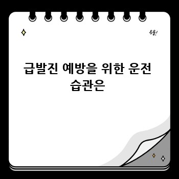 급발진 예방을 위한 운전 습관은