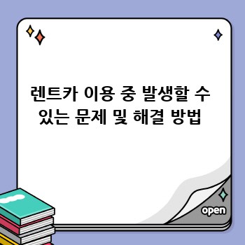 렌트카 이용 중 발생할 수 있는 문제 및 해결 방법