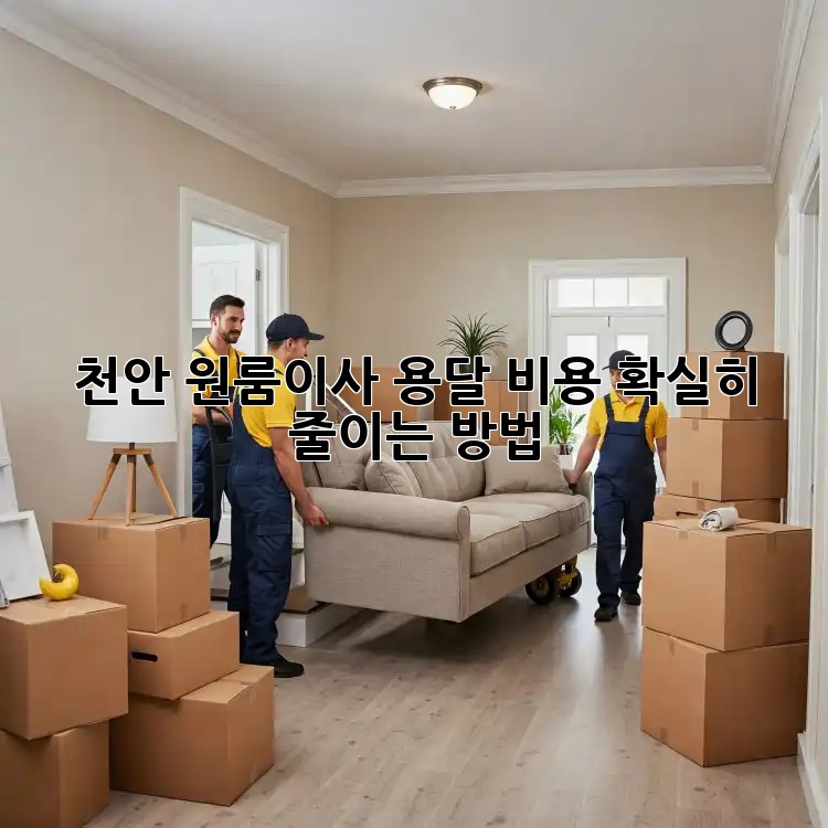 천안 원룸이사? 용달 비용, 확실히 줄이는 방법!