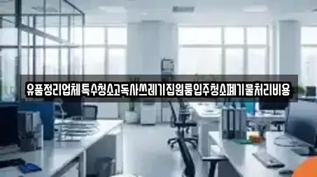 유품정리업체특수청소고독사쓰레기집원룸입주청소폐기물처리비용