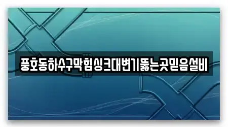 풍호동하수구막힘싱크대변기뚫는곳믿음설비