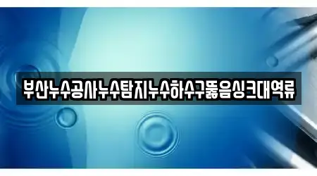 부산누수공사누수탐지누수하수구뚫음싱크대역류