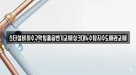 스타설비하수구막힘뚫음변기교체싱크대누수탐지수도배관교체