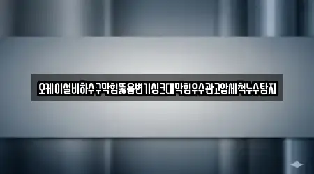 오케이설비하수구막힘뚫음변기싱크대막힘우수관고압세척누수탐지