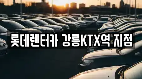 강원특별자치도 강릉시 성남동 렌트카 전문 롯데렌터카 강릉KTX역 지점