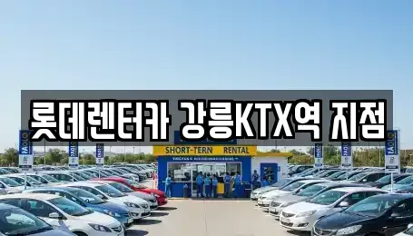 강원특별자치도 강릉시 성남동 렌트카 전문 롯데렌터카 강릉KTX역 지점
