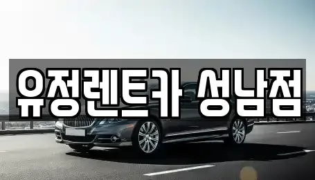 경기 성남시 중원구 렌트카 전문 유정렌트카 성남점
