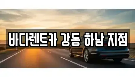경기 하남시 감일동 렌트카 전문 바다렌트카 강동 하남 지점