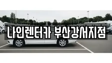 부산 강서구 녹산동 렌트카 전문 나인렌터카 부산강서지점