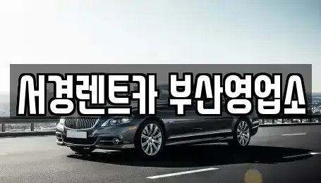 부산 부산진구 부암동 렌트카 전문 서경렌트카 부산영업소