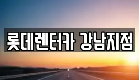 서울특별시 강남구 삼성동 렌트카 전문 롯데렌터카 강남지점