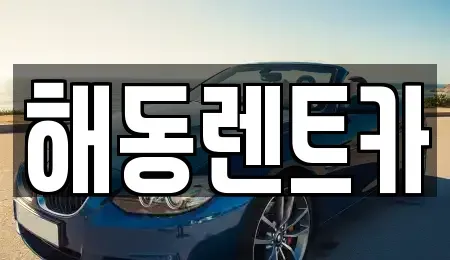 인천광역시 서구 원당동 렌트카 전문 해동렌트카