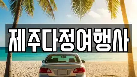 제주특별자치도 제주시 일도일동 렌트카 전문 제주다정여행사