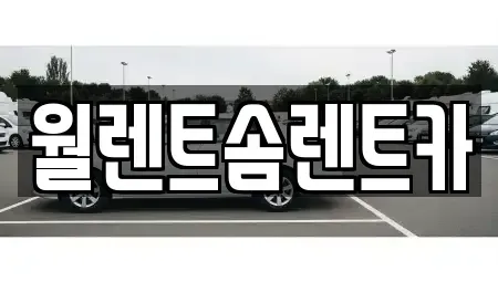 충남 천안시 서북구 백석동 렌트카 전문 월렌트솜렌트카