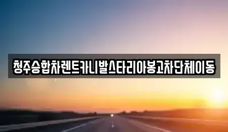 충북 청주시 흥덕구 문암동 렌트카 전문 청주승합차렌트카니발스타리아봉고차단체이동